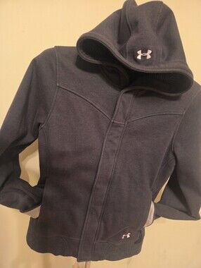 Under Armour COLDGEAR Thermal Women's Small Charcoal Full Zip W Hood